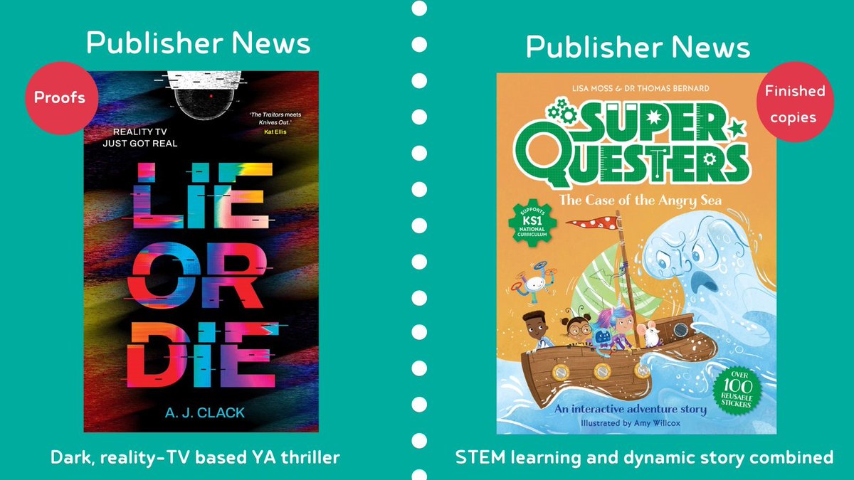 Happy Fri-yay! 🥳 it's Publisher News time. DM or 📧 to request your copies of Lie or Die 📺 and SuperQuesters The Case of the Angry Sea 🌊 @FireflyPress @QuestFriendz