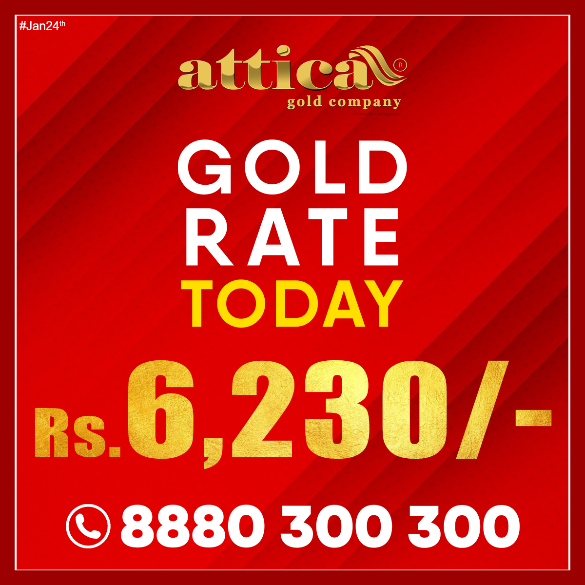 Atticagoldcomp's tweet photo. Today's Gold Rate at Attica Gold Company For more information, Call Us at 8880 300 300 For More Details Visit Our Website: www.atticagoldcompany
#AtticaGoldCompany #GoldBuyers #GoldRate #SellGold #ReleasePledgedGold #Bangalore #Chennai #Hyderabad #Gold https://t.co/W68I9fmrZf