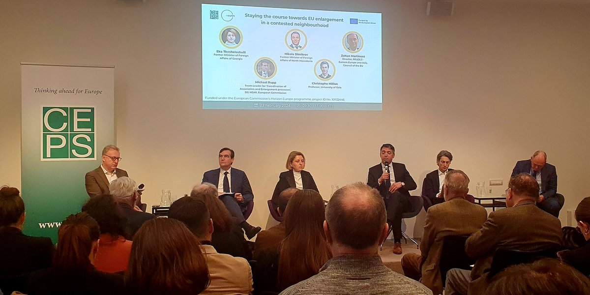 Exciting 2 days in Brussels kicking off @REUNIR_Horizon on making #EU's enlargement&eastern neighborhood policies fit for purpose in context of Russian & other threats. Public discussion focuses on most urgent question: how to keep momentum for enlargement in a world in turmoil?