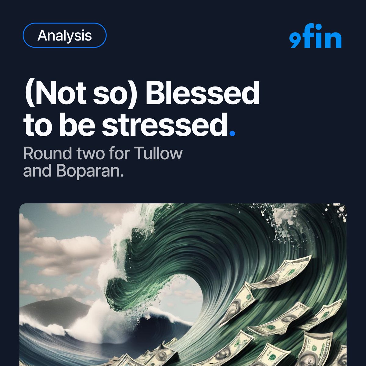 9fin (@9finhq) on Twitter photo Riding the Wave: Will Stressed Borrowers Dive Back In? 🏊♀️
In the latest edition of (Not So) Blessed to be Stressed, we dive into two storied credits, <a href="/TullowOilplc/">Tullow Oil plc</a> and Boparan, which benefited from the 2020/2021 stressed refi wave. 🌊
Request your copy — hubs.li/Q02m1C1Z0 Riding the Wave: Will Stressed Borrowers Dive Back In? 🏊♀️
In the latest edition of (Not So) Blessed to be Stressed, we dive into two storied credits, <a href="/TullowOilplc/">Tullow Oil plc</a> and Boparan, which benefited from the 2020/2021 stressed refi wave. 🌊
Request your copy — hubs.li/Q02m1C1Z0