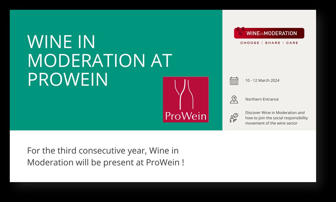 ✨ Exciting Announcement! Wine in Moderation is getting ready for @prowein_tradefair 2024, building on the success of our partnership established last year. Save the date and join us from 10 to 12 March in Düsseldorf. #ProWein2024 #EmpowerProfessionals #Sustainability