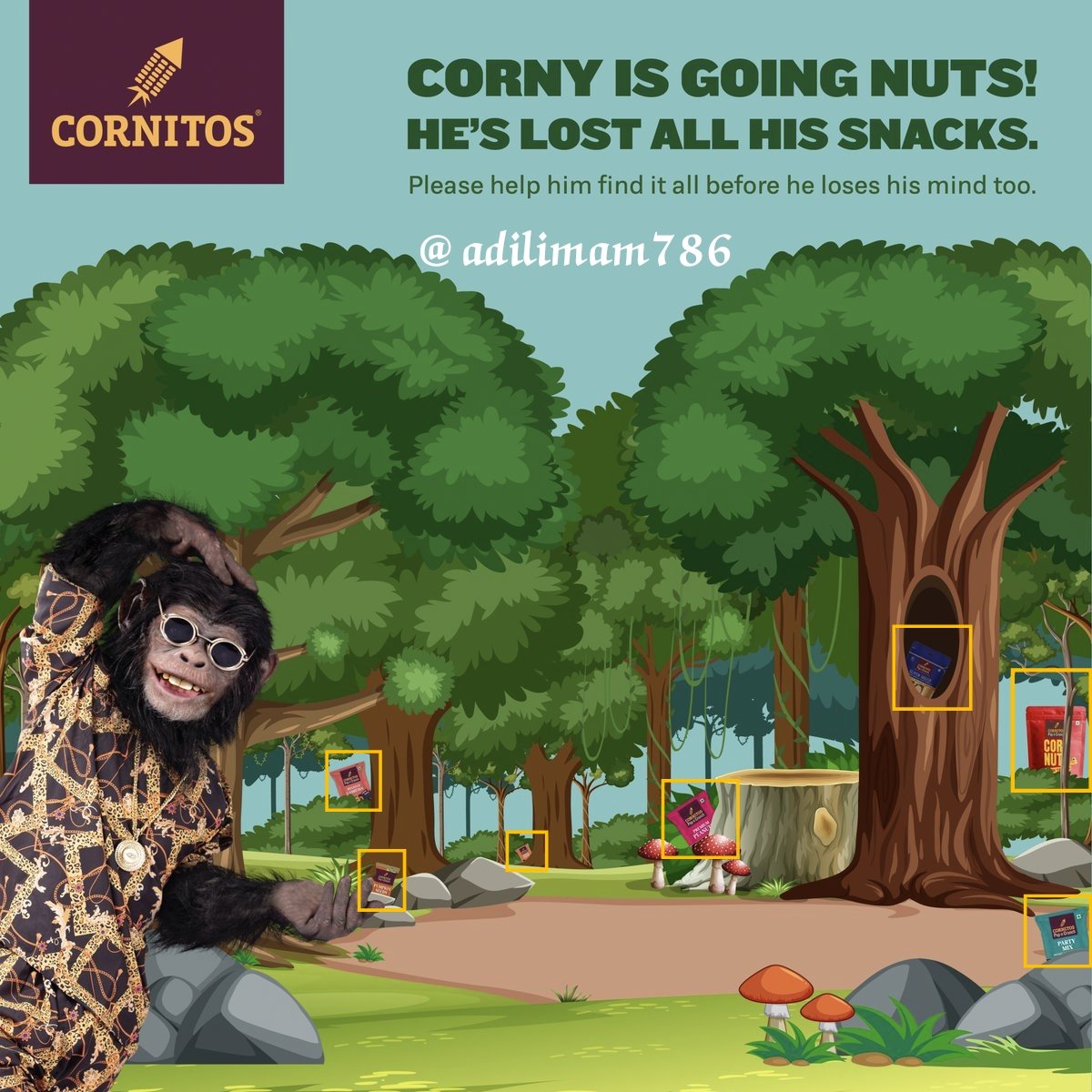 Time to lend a hand to Corny 🐒 and his snacks! 🌽🥜 Count me in for the challenge and tagging 3 friends to join the fun.

@sagar___02 @RCRTANWAR @ShekharlyRaj 

#GiveawayAlert #CornyChallenge #Cornitos #ContestAlert #WildAsYouLike #ILoveCornitos #Crusties #munchies