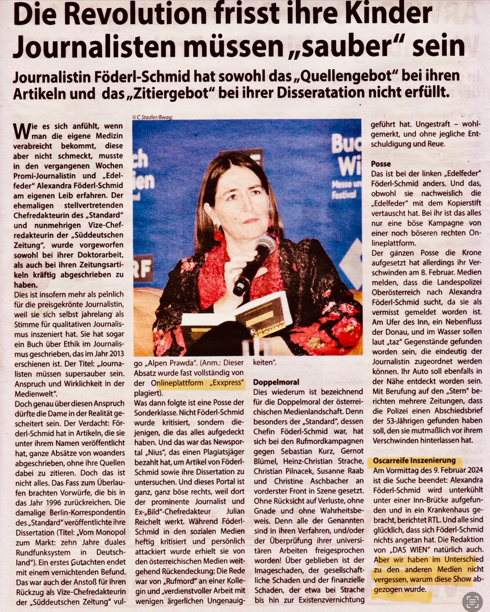 koch_gr's tweet photo. @leonidobusch Man hängt die Fahne halt immer in den Wind, der gerade weht. Oder, um einem anderen Slogan zu bemühen: Wes Brot ich ess...
Anderes Thema: Attachter Artikel stammt aus einem Wiener Bezirks-Käseblatt. FYI. Unerträglich. https://t.co/4juIcBi6yP