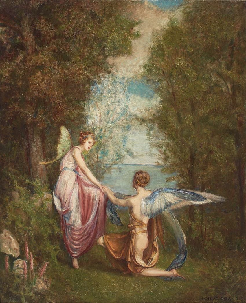 #GoodMorningEveryone 🙋‍♀️💜🕊
#FridayFeeling 
#fairyfriday

#Art  Invitation, 1915 by Louise Howland King Cox