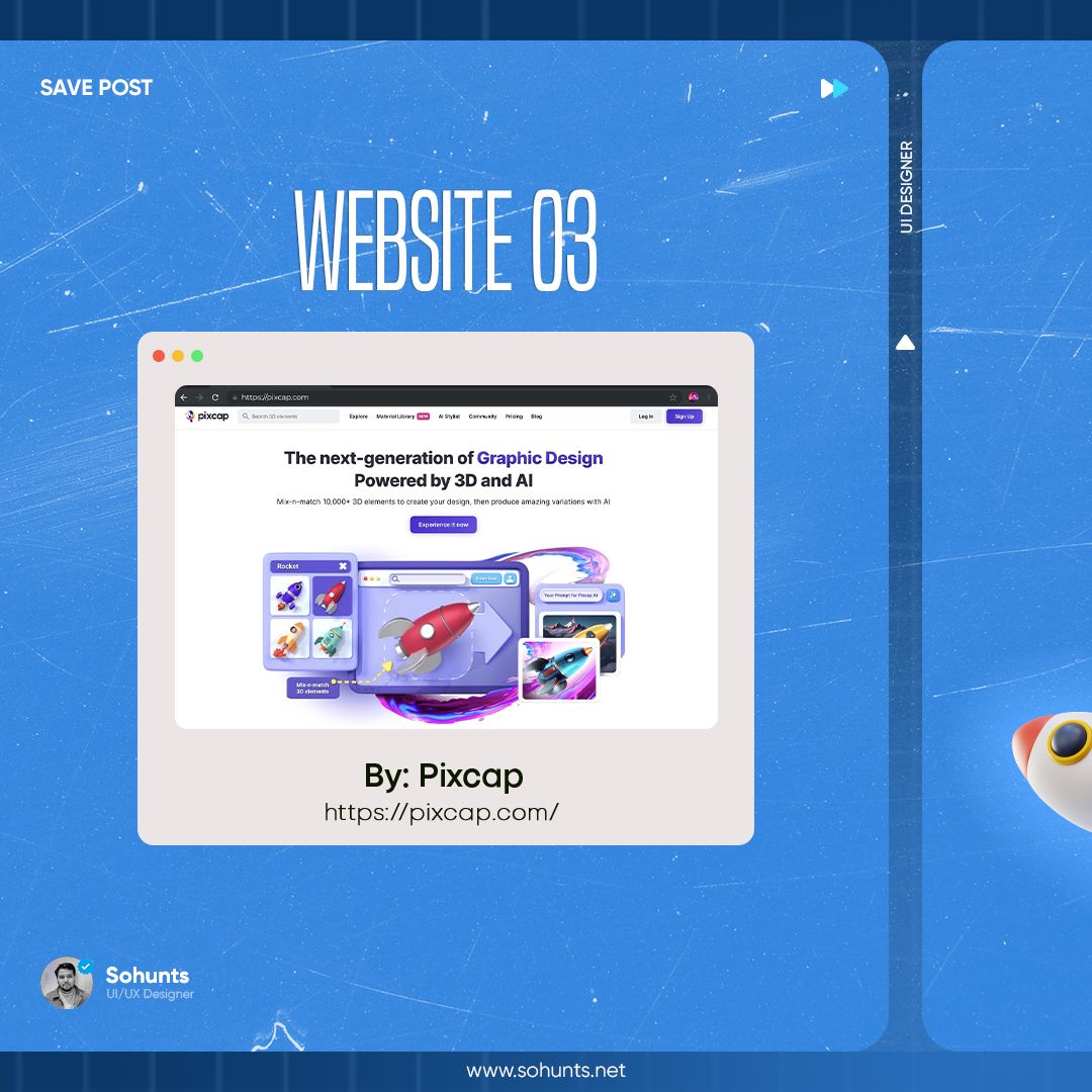OlackAgency's tweet image. 05 Website 3D Pack
Check our profile for more design tips tricks and cool stuff!
#uxdesign #designpattern #sohunts #webdesign #uiux #userinterface #userexperience #design #webdesigner #dribbble #appdesign #uitrends #uxui #designer #dailyui #graphicdesign #bestfont #web