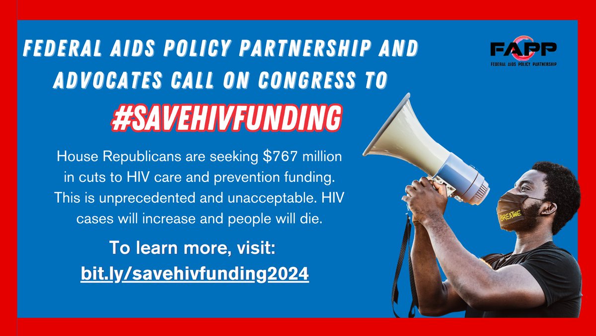Saving HIV funding will save lives! Proposed cuts to HIV funding will have a devastating impact on lifesaving HIV treatment and prevention initiatives. Learn how to take action to #SaveHIVFunding at bit.ly/savehivfunding…. @PrEP4AllNow, @HIVpxresearch, @HIVMA, @PrEPInBlkUS