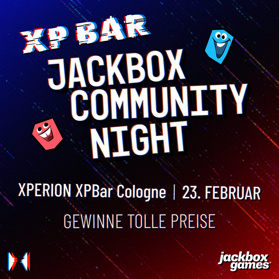 Wen von euch sehen wir gleich um 18 Uhr im <a href="/xperion_germany/">XPERION</a> in Köln? 🥰 Gerüchten zufolge soll es zum Jackbox-Abend kostenlose Getränke für alle geben! 🍹
