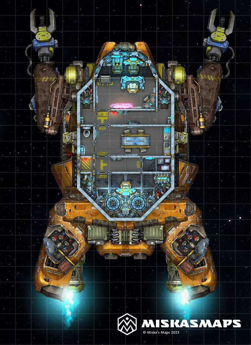 MiskasMaps's tweet photo. The Bullfrog-class pod: a versatile vessel built for heavy-duty industrial tasks in harsh environments. With powerful thrusters and precision work claws, it excels in mining and salvage operations with unmatched efficiency. 
#Scifi #deckplan https://t.co/nXIqdAnNxZ