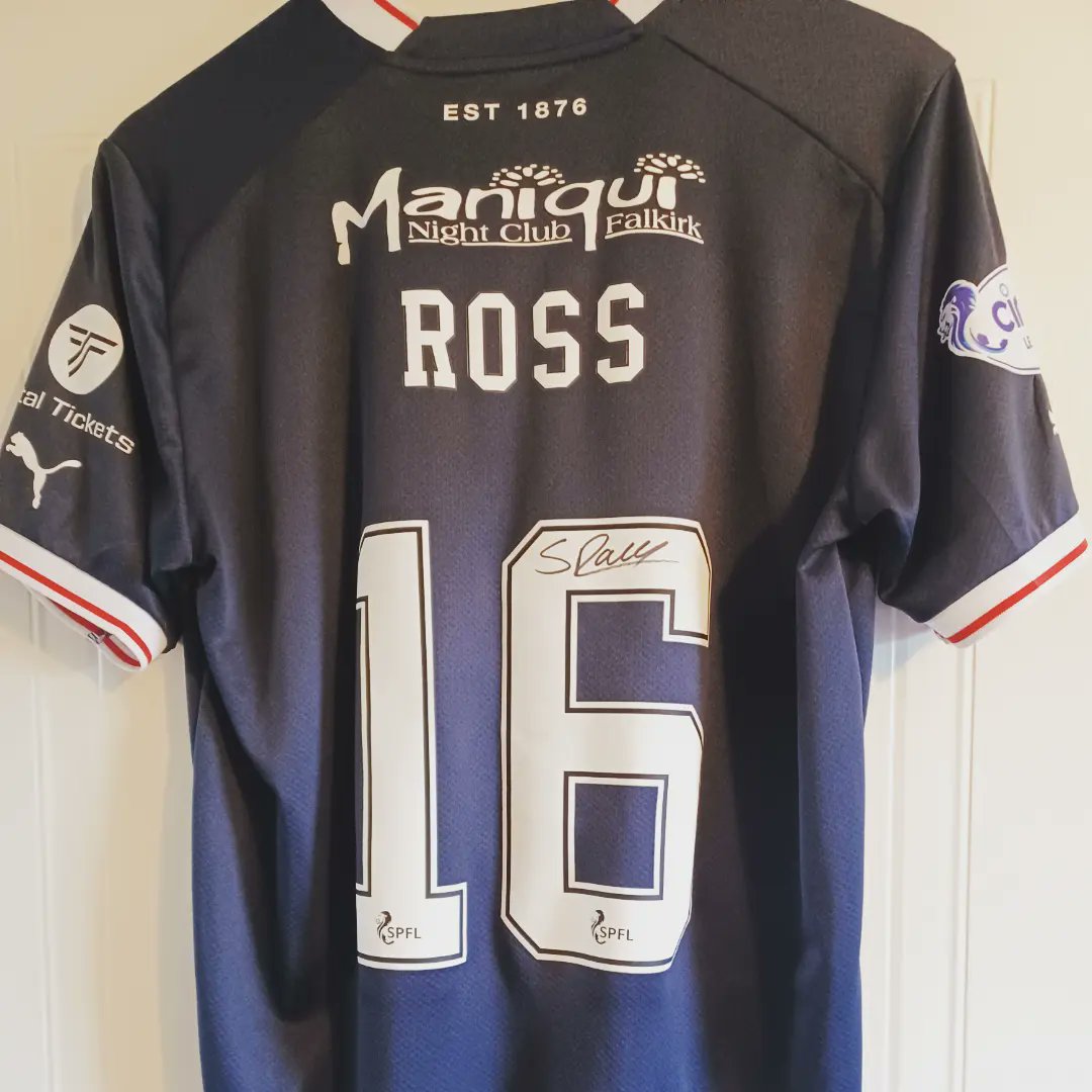 Shirt 40 - match prepared Seb Ross home shirt from the 2022 remembrance game vs FC Edinburgh. 

Ross made 30 appearances for the club, over 1.5 seasons, before leaving for Forfar.