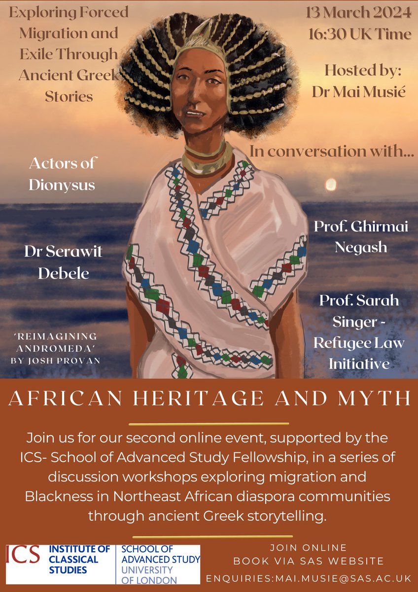 Delighted to announce our second workshop in our @SASNews Fellowship series looking at Ancient ‘Aithiopian’ Voices & Modern Ethiopian-Eritrean diaspora communities. Book: ics.sas.ac.uk/events/explori…