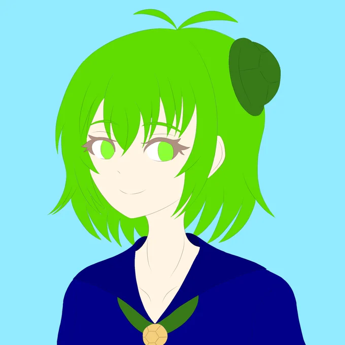 ベタ塗り完成今回からセーラー服の色を変えてみた実はスカーフミスってるしスカーフ留めも色悩んでる 