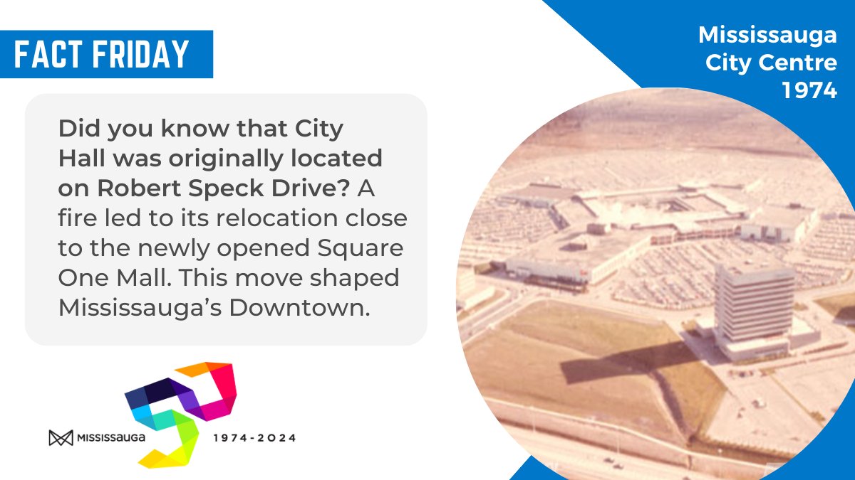 Fact Friday - Celebrating #Mississauga50! For decades, our City Hall was a dominant landmark in the downtown. Today, it is a vibrant urban neighbourhood with over 21.4 million sq. ft. of planned development and a population expected to double by 2041. thefutureisunlimited.ca/downtown/