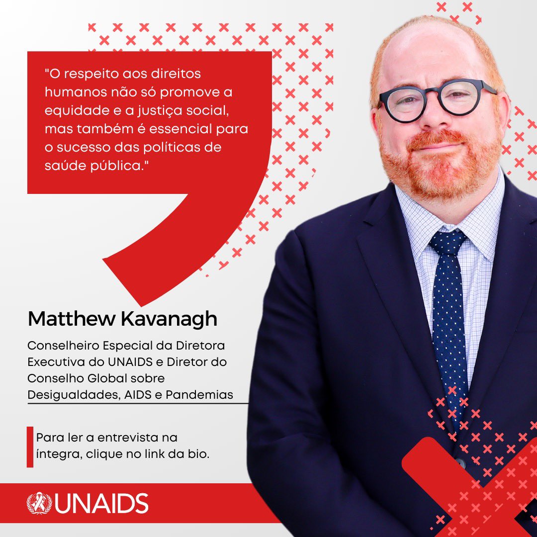 "O respeito aos direitos humanos não apenas promove a equidade e a justiça social, mas também é essencial para o sucesso das políticas de saúde pública", defende Matthew Kavanagh, Diretor do Conselho Global sobre Desigualdades, AIDS e Pandemias, em entrevista para o UNAIDS.