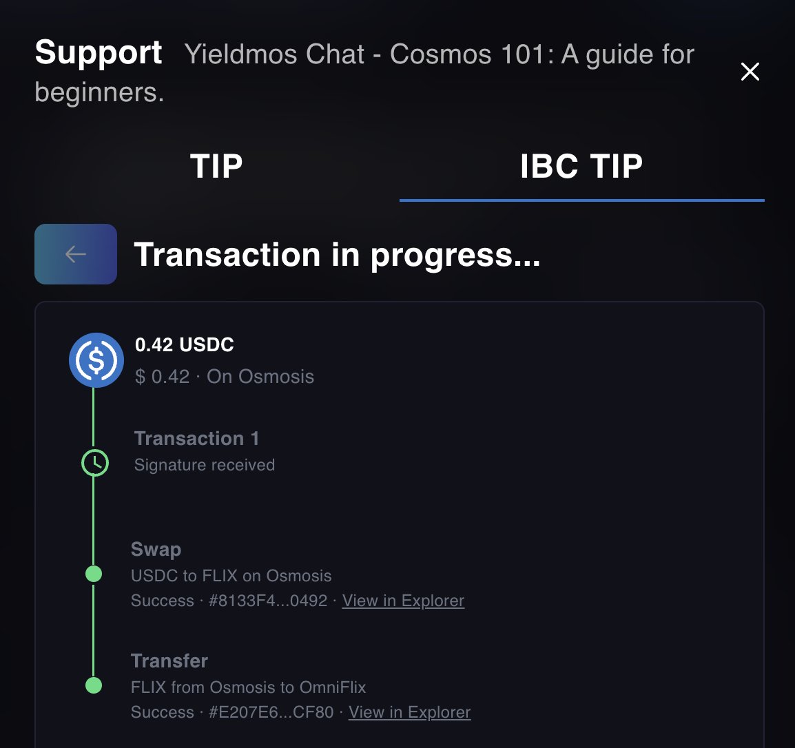 Tardigrades_NFT's tweet photo. I just used this @OmniFlixNetwork new IBC tipping feature...

mind... blown... 🤯🤯

You can also test it and participate in this activity by @svabhishek and @FlixFanatics, in a video by @yieldmos check it out 👀

OmniFlix is always adding cool features for creators 💪

#2222FLIX https://t.co/3C6D9xe237