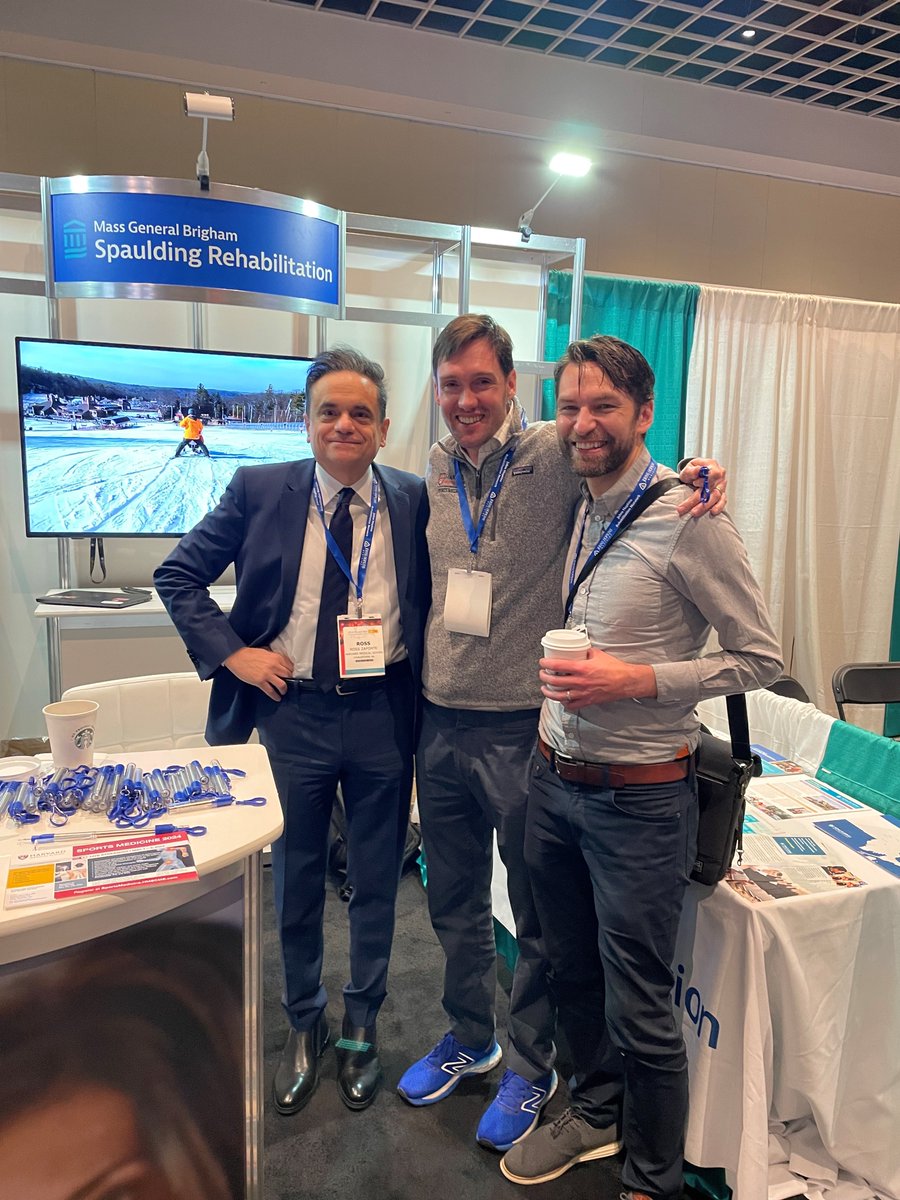 Spaulding Rehab (@spauldingrehab) on Twitter photo Come see us at booth #414 in the <a href="/AAPhysiatrists/">Assoc. of Academic Physiatrists (AAP)</a> Exhibit Hall! We're enjoying meeting new colleagues and catching up with old friends. #Physiatry24
Pictured: <a href="/rdz12135/">Ross D Zafonte</a> <a href="/AdamTenfordeMD/">Adam Tenforde</a> <a href="/RyanSolinskyMD/">Ryan Solinsky, MD</a> Come see us at booth #414 in the <a href="/AAPhysiatrists/">Assoc. of Academic Physiatrists (AAP)</a> Exhibit Hall! We're enjoying meeting new colleagues and catching up with old friends. #Physiatry24
Pictured: <a href="/rdz12135/">Ross D Zafonte</a> <a href="/AdamTenfordeMD/">Adam Tenforde</a> <a href="/RyanSolinskyMD/">Ryan Solinsky, MD</a>