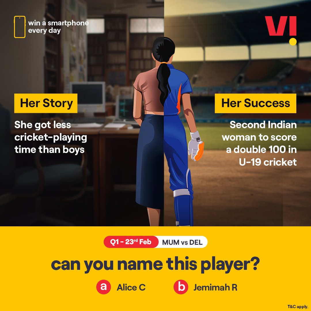 Struggles that lead to success, beautifully shapes their astonishing story. Recognise their names with #ViBoundaryBreakers and you could win a smartphone every day. . . #PlayAndWin #Smartphone #Challenge #ParticipateNow #Cricket #MUMvsDEL