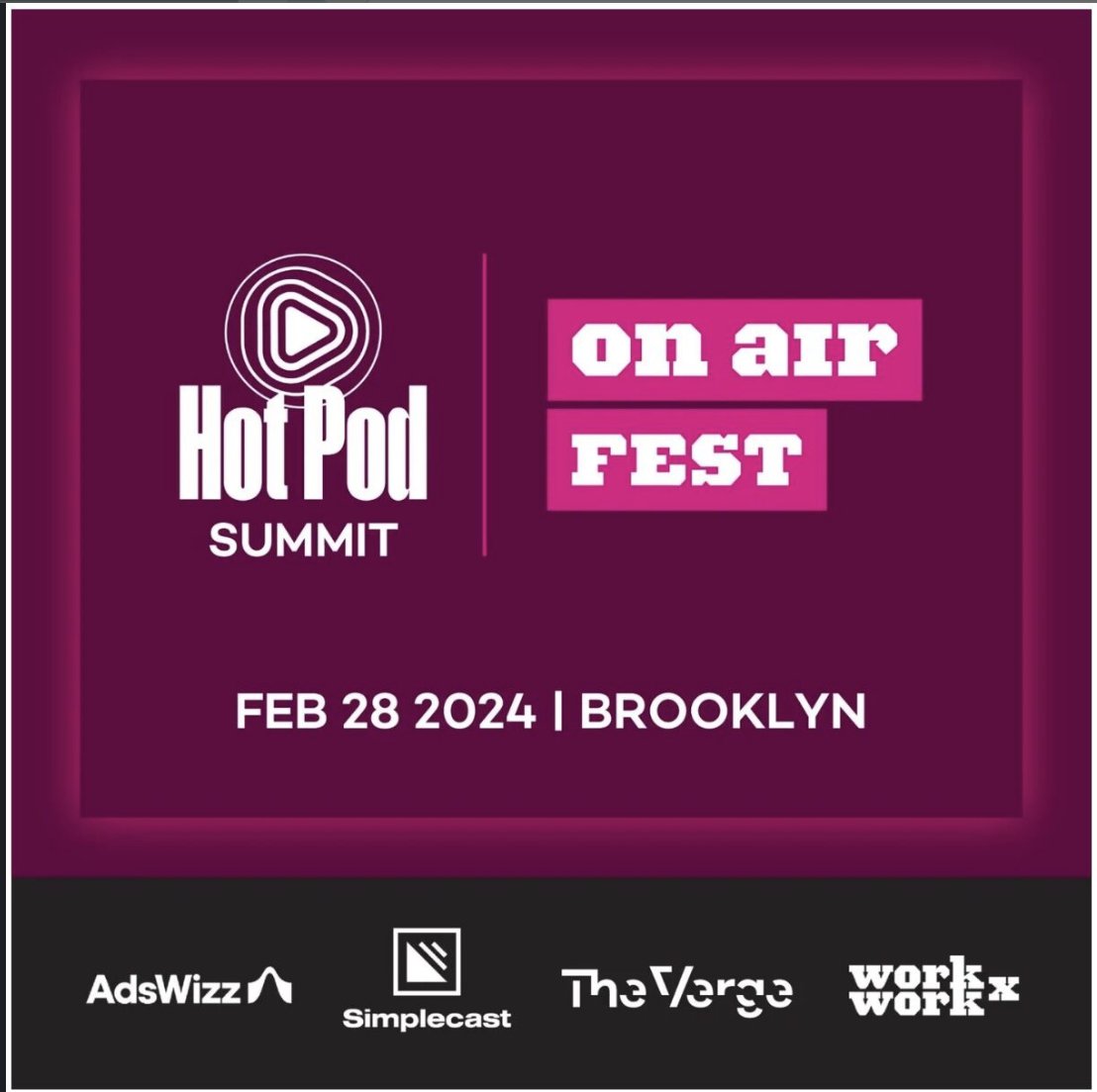 It's time to turn the heat up at Hot Pod Summit! We're kicking off @onairfest as a presenting sponsor of this exclusive day of dialogues. Heading to BK for the premier cultural event that showcases the voices of our #audio industry? Connect with us: hubs.ly/Q02m0NYj0