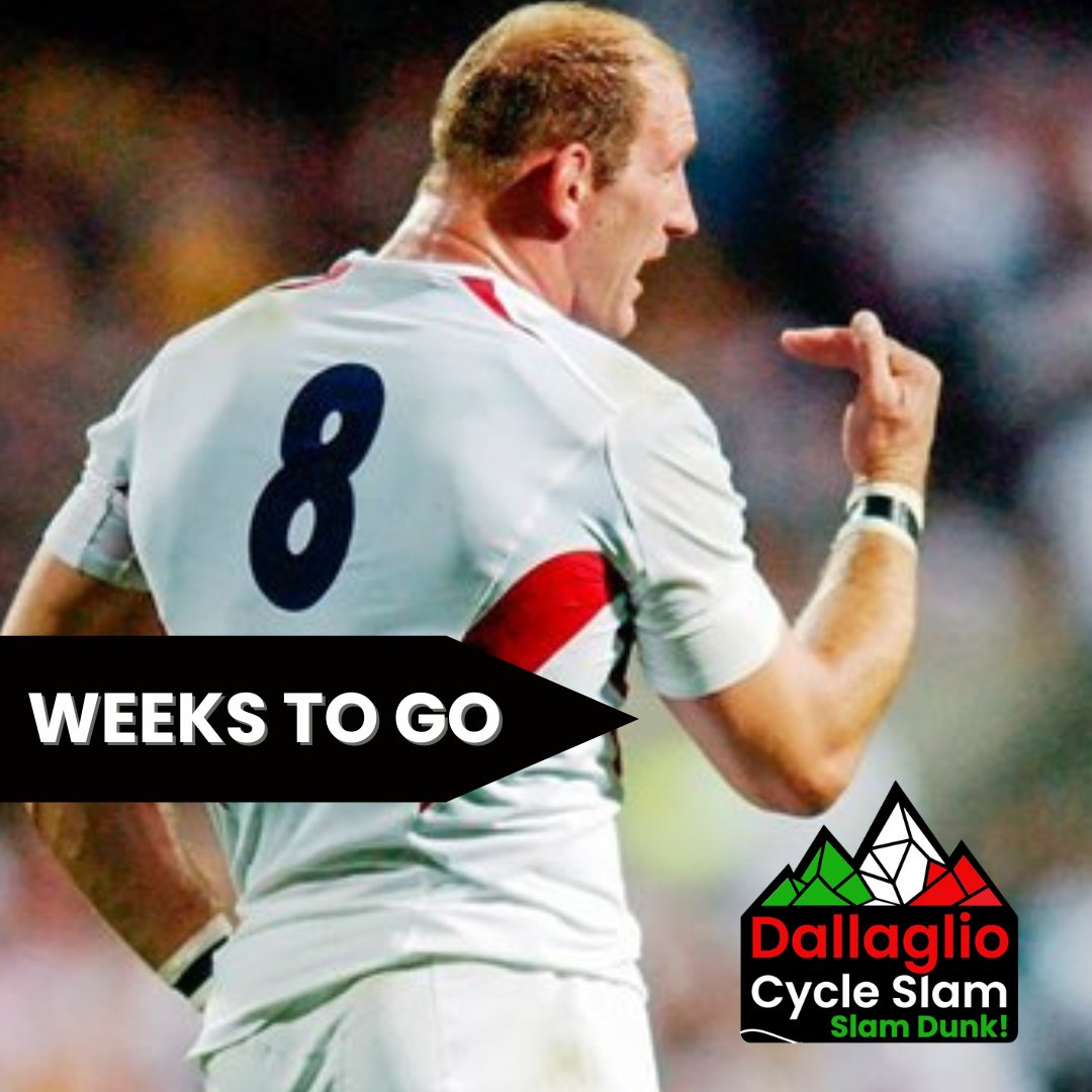 8 weeks to go until #CycleSlam2024! Which means there's less than 8 weeks left to sign up and join England's legendary no.8 for an unforgettable journey 🚴‍♂️ Pedal with purpose, sign up now! #BreakTheCycle #RugbyLegend #England8 🏉 ow.ly/uLMP50QH4UC