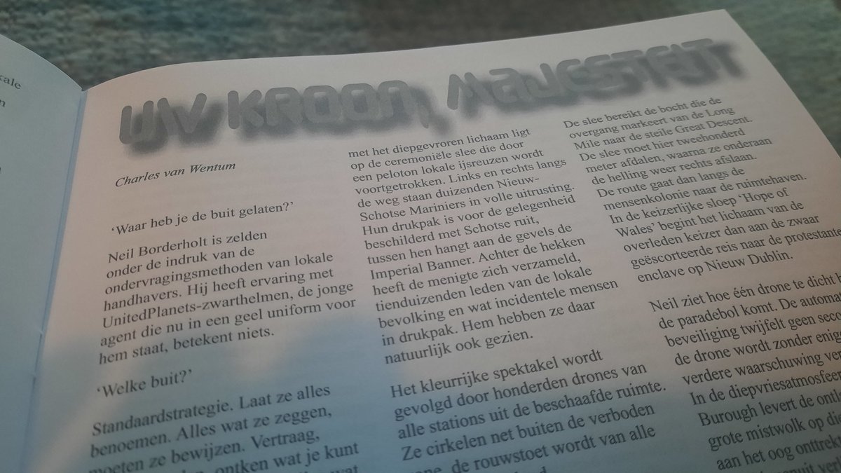 cwettum's tweet photo. Een kort SF-verhaaltje van mijn hand in SF Terra 284 (februari 2024), geïnspireerd op de kroning van mijn naamgenoot in UK. Trots op! #LeeSF #amwriting #sciencefiction #lezenisprachtig https://t.co/IwTgpLT4JC https://t.co/jPRj050PuK