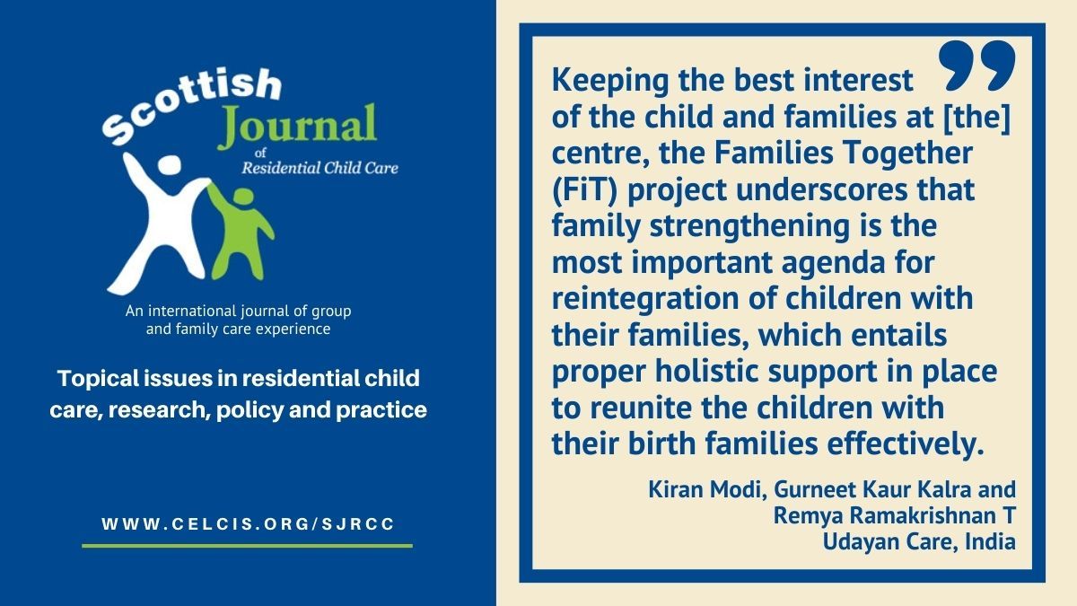 An aftercare outreach programme in India is providing holistic support to care leavers, to mentor and guide young people in a smoother transition towards independence. Read the article in the Scottish Journal of Residential Child Care: buff.ly/49LZNaO  #SJRCC