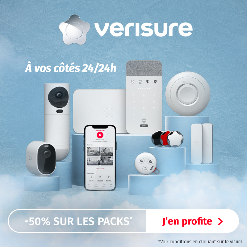 VerisureFrance's tweet photo. 🛡🏠 Pour toute installation de l'alarme Verisure, profitez du pack à -50% jusqu'au 4 août. N'attendez plus !