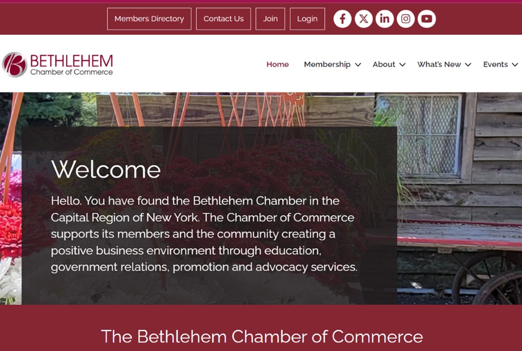 We've updated our website! Find info on our members, business resources, and interesting features! bethlehemchamber.com