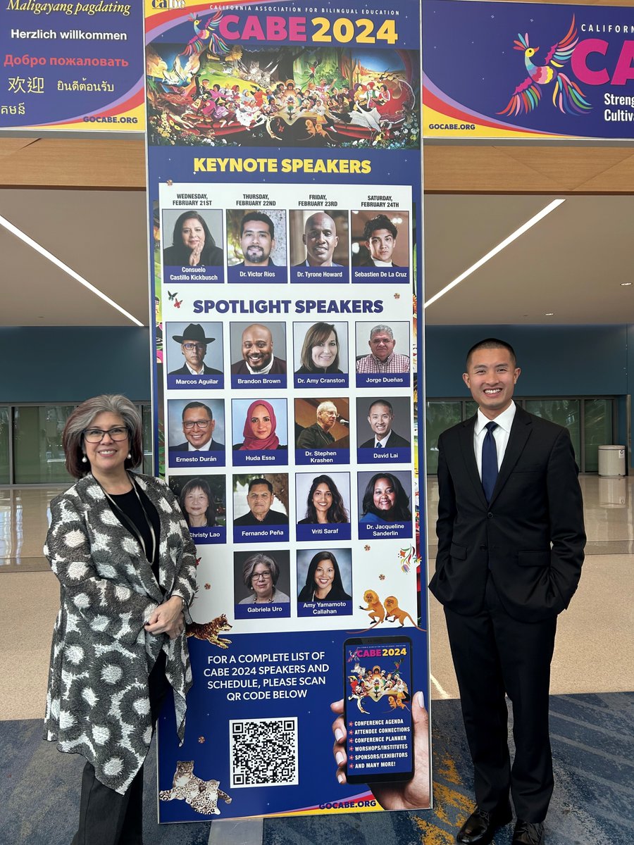 GreatCitySchls's tweet photo. Gabriela Uro and David Lai from the Council delivered a spotlight presentation at the @CABEBEBILINGUAL #CABE2024 Conference covering the rationale and principles for embracing the complexity of literacy development in multilingual learners. Learn more at https://t.co/sWIlNpfRQH. https://t.co/VdkRWhZNte