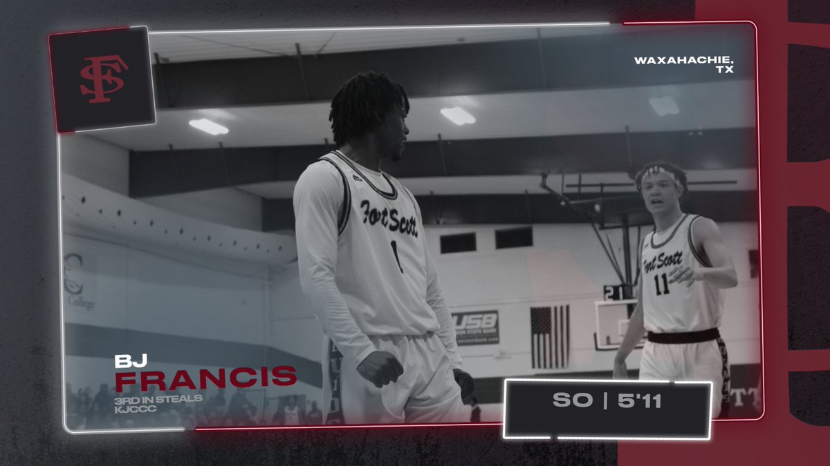 Greyhound Basketball (@fscc_mbb) on Twitter photo #1 BJ Francis <a href="/DriplikeB/">BJ Francis</a>
So | PG | Waxahachie, TX
He is currently top 10 in the <a href="/KJCCCmedia/">KJCCC athletics</a> in 3PT% and steals. #1 BJ Francis <a href="/DriplikeB/">BJ Francis</a>
So | PG | Waxahachie, TX
He is currently top 10 in the <a href="/KJCCCmedia/">KJCCC athletics</a> in 3PT% and steals.