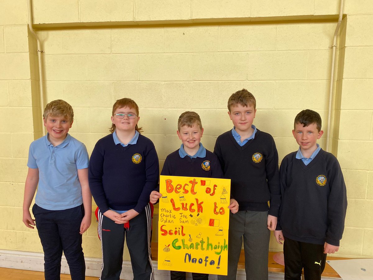 Best of luck to our 3rd and 4th class boys representing SCN in an Offaly schools badminton competition this weekend. We’re sure all your hard work will pay off! 🏸🤞