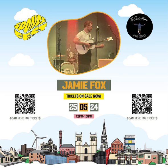 spongefest's tweet photo. Worksop favourite Jamie Fox will be playing Spongefest on the 25th May. 
Known locally for playing in various pubs singing classics everyone knows and also his great original songs including ‘It Was You’ which is dedicated to Sam ‘Sponge’ Fisher.
Link - https://t.co/aUHx5cQH6v https://t.co/oWyUv1STIE