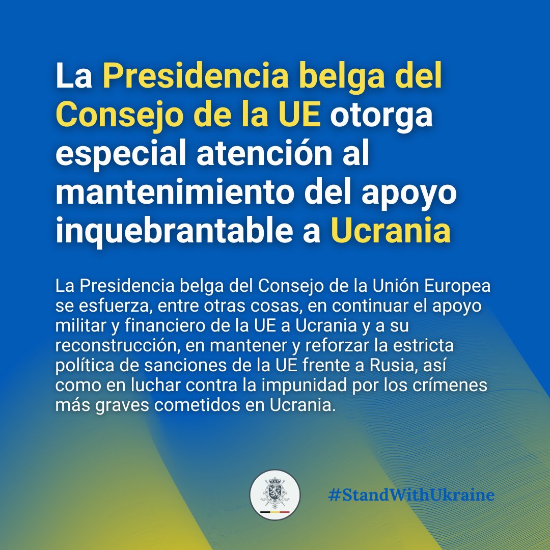 🇧🇪🇺🇦 #belgiumstandswithukraine Dos años después de la invasión rusa a Ucrania, Bélgica ratifica su apoyo inquebrantable a Ucrania en los planos político, económico, militar, humanitario y jurídico.