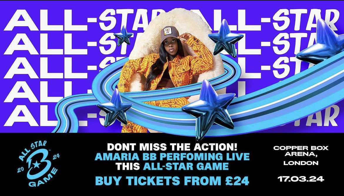17.03.24 ! I’ll be performing at the all star game @britishbasketm. 🏀🐝 Get your tickets - britishbasketballleague.com/2024allstars/