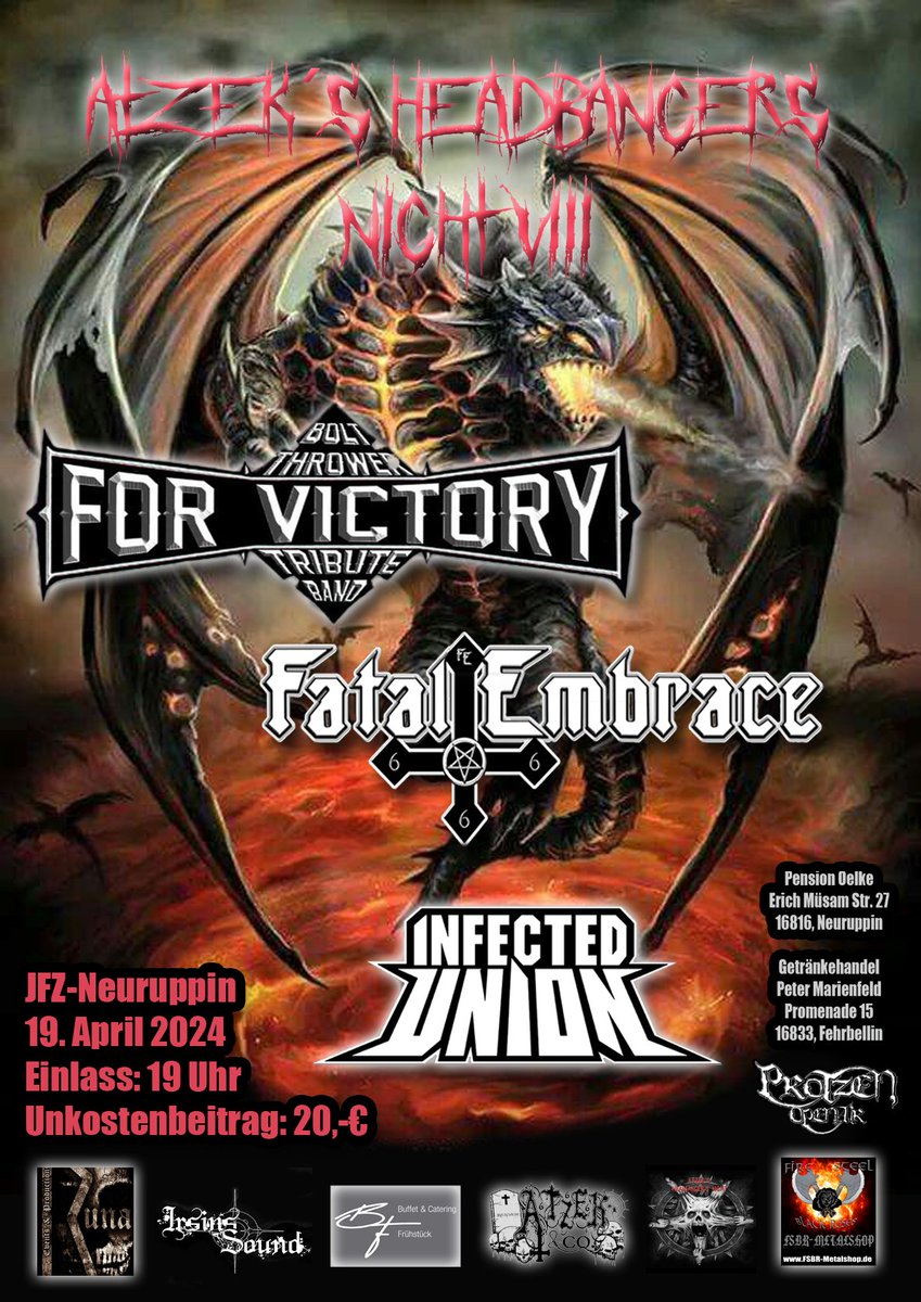atzek1604's tweet image. youtu.be/rxlmlZaCXaE?si…
INFECTED UNION!
Unser diesjähriger Opener...
#Atzeksheadbangersnight
#Forvictory
#Fatalembrace
#Infectedunion
#IrsinsSound
#JfzNeuruppin
#Metal
#Party