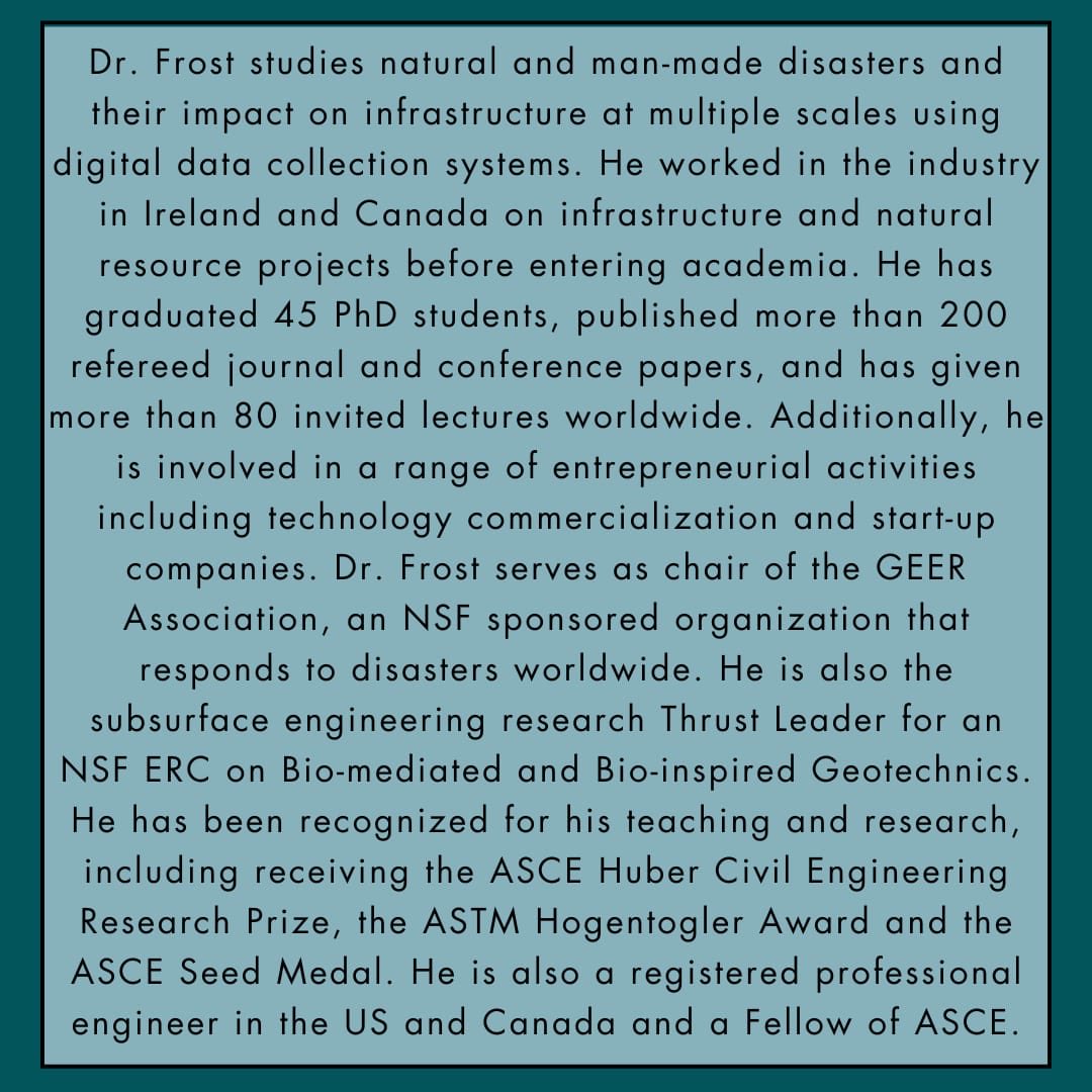 GeoInstituteSLC's tweet photo. In two more days, we will have Dr. David Frost, a professor at Georgia Institute of Technology, in our Professional Development workshop.

Come and hear more about our panelists, on Feb. 25th at 2:30 pm (PST) during #GeoCongress2024. https://t.co/E60TaHWgPr
