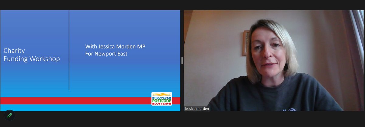 A big thank you to @jessicamordenmp for hosting another virtual funding workshop for good causes in Newport East. Great to see such a large turnout of good causes!