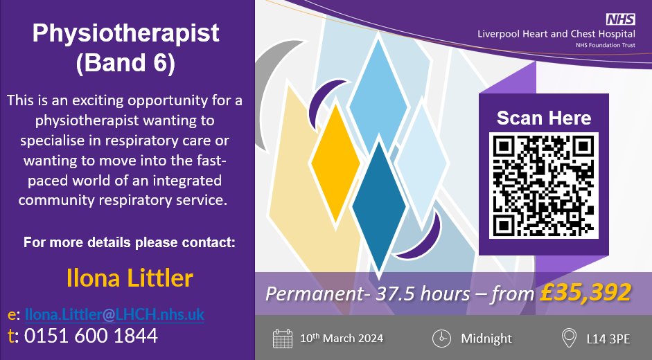 LHCH_Careers (@lhchcareers) on Twitter photo A new oppurtunity for a qualified #Physiotherapist to join and work with our integrated community respiratory service. If this is has your intrest apply now by using the QR code or link below and dont miss out! 😁
<a href="/lunghealthlpool/">Liverpool Healthy Lung Project</a> <a href="/LHCHFT/">LHCH</a> tinyurl.com/m6ftnwuy A new oppurtunity for a qualified #Physiotherapist to join and work with our integrated community respiratory service. If this is has your intrest apply now by using the QR code or link below and dont miss out! 😁
<a href="/lunghealthlpool/">Liverpool Healthy Lung Project</a> <a href="/LHCHFT/">LHCH</a> tinyurl.com/m6ftnwuy
