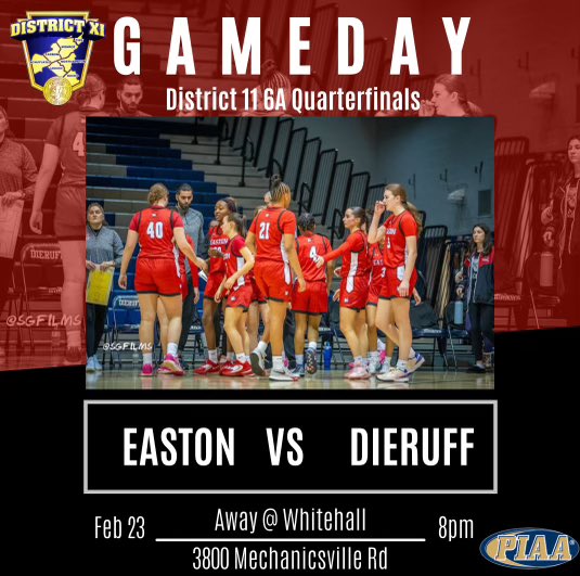 District 11 6A playoffs start tonight‼️ 🆚 #7 Dieruff Huskies ⏰ 8 pm 📍Whitehall HS Gym 3800 Mechanicsville Rd 🎟️ 65+ free w ID districtxi.hometownticketing.com/embed/event/689 Wear your ❤️🤍🖤 and come support our Lady Rovers‼️