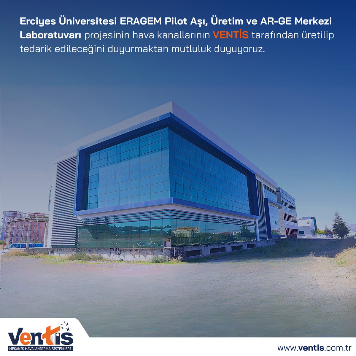 📢 Erciyes Üniversitesi ERAGEM Pilot Aşı, Üretim ve AR-GE Merkezi Laboratuvarı projesinin hava kanallarının VENTİS tarafından üretilip tedarik edileceğini duyurmaktan mutluluk duyuyoruz. #havakanalı #airduct #havalandırma #ventilation #hvac