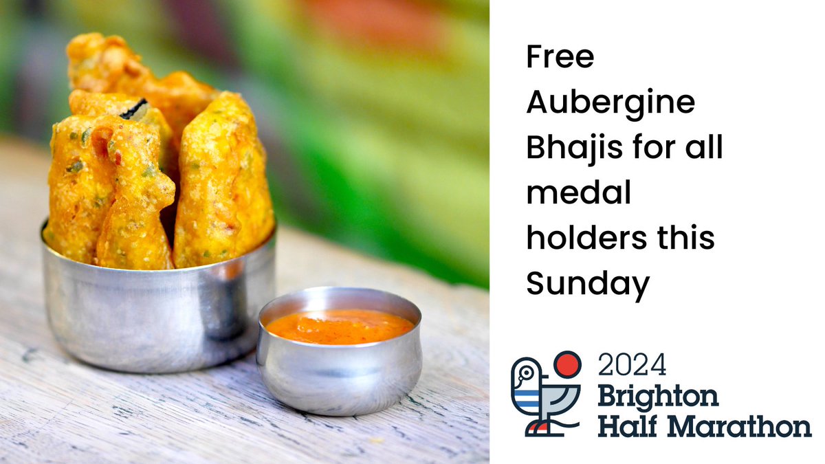 Curry Leaf Cafe (@curryleafcaff) on Twitter photo Good luck to everyone running the <a href="/brightonhalf/">Brighton Half</a> this Sunday! 🏃 As a little post-run treat, we're offering all medal holders a free portion of aubergine bhajis*. Book now and show your medal on arrival🎖
* Offer valid Sun 25th Feb, dine in only * Good luck to everyone running the <a href="/brightonhalf/">Brighton Half</a> this Sunday! 🏃 As a little post-run treat, we're offering all medal holders a free portion of aubergine bhajis*. Book now and show your medal on arrival🎖
* Offer valid Sun 25th Feb, dine in only *