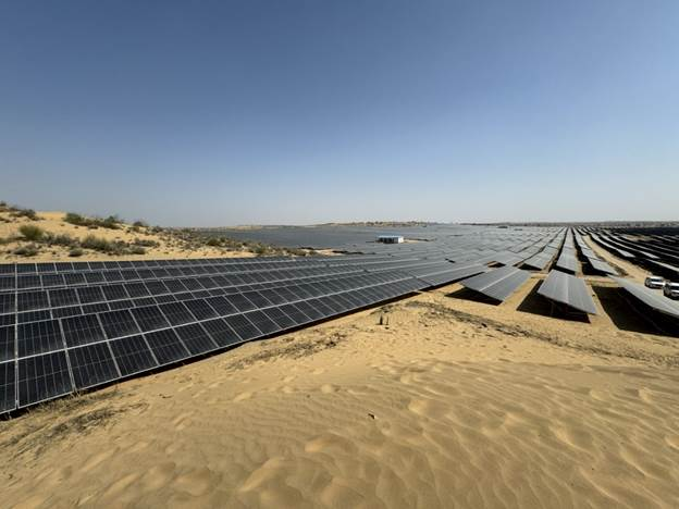 PIB_India's tweet photo. ➡️ First Solar Project of NTPC Renewable Energy Limited at Chhattargarh in Rajasthan begins operations 

➡️ With this, the installed capacity of NTPC Group has reached 73,958 MW

➡️ The project is designed to generate 370 million units of energy per year, sufficient for 60,000 households, while also saving 3 lakhs tons of CO2 emissions every year and conserving 1,000 MMTPA of water

Read here: https://t.co/N9cYJw12VI 

@MinOfPower  @ntpclimited