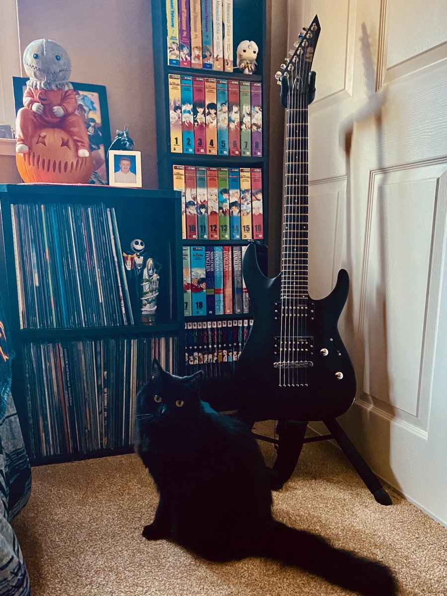 🐾We’ve worked all week, and now  it’s time to indulge in something special. HAPPY FRIDAY 🐾
🎶🎸🤘🏻😸😘🤗🐾🖤~Sabrina

#CatsOfTwitter #CatsOfX #BlackCats #CatVibes #HeavyMetalCats #Cats #CatsAreFamily