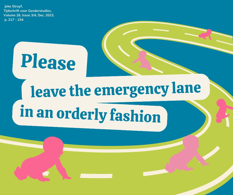 📝Joke Struyf compares early motherhood to the emergency lane in her recent article. Drawing upon maternity and disability studies she uncovers the ableist nature of our ideas of early motherhood. ➡️Open to access with the link below doi.org/10.5117/TVGN20… #Motherhood #ableism