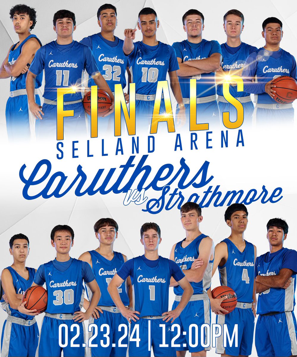 🚨 Game Day!

Blue Raiders tip-off vs Strathmore for the D6 Central Section Championship! 

Show up and show out for us Caruthers, we loved your support all season!🗣️🗣️

🆚 Strathmore 
⏰ 12pm
📍 Selland Arena

💙⚔️🏀

#NoRaidersDown #GrindToShine