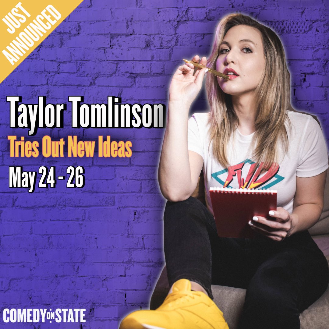 ComedyOnState's tweet image. ✨JUST ANNOUNCED✨ May 24 - 26
Taylor Tomlinson Tries Out New Ideas
madcom.club/TAYLORTOMLINSO…

Tickets will go fast - on sale now - don't wait! 

#madisonwi #comedyonstate #TaylorTomlinson