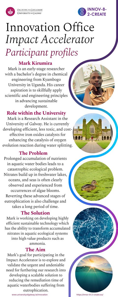 innov82create's tweet photo. Meet Mark Wilson Kirumira, a dedicated Research Assistant at the University of Galway - College of Science and Engineering. 🌐🔍 🔬 Dive into the infographic below to discover more about Mark and the impactful work he is contributing to this year's Impact Accelerator. 🌟 https://t.co/P7QC7tuFyE