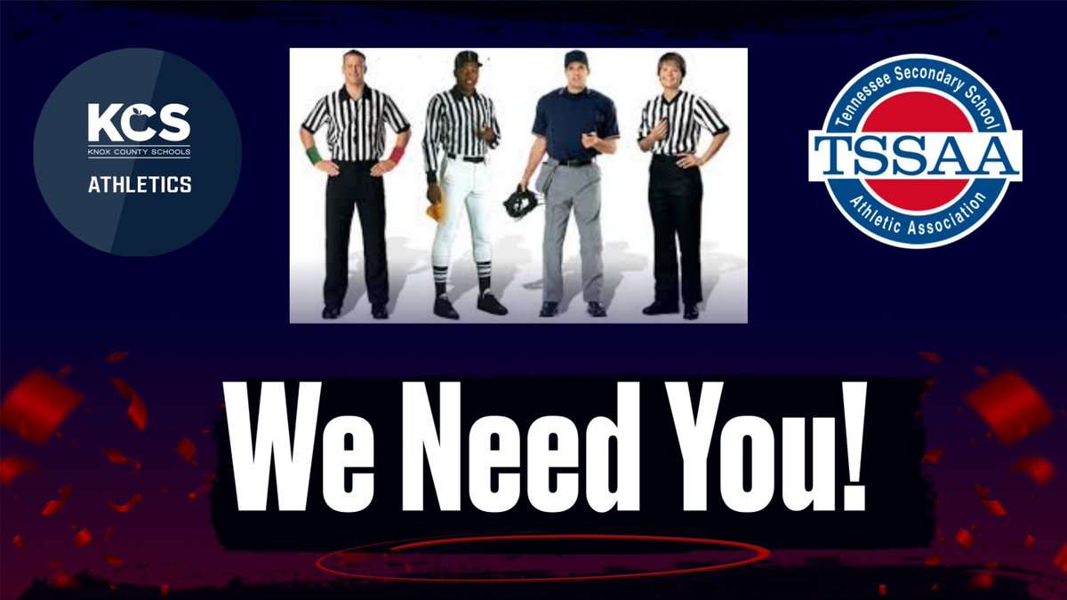 KCS Athletics is partnering with all of our Officials Association partners to host a recruiting day!

Sat March 23, from 9:00-11:00 at West High School.

Football,  Basketball, Softball, Baseball, Volleyball, Soccer, T&amp;F,  and Wrestling Officials Associations will be there.