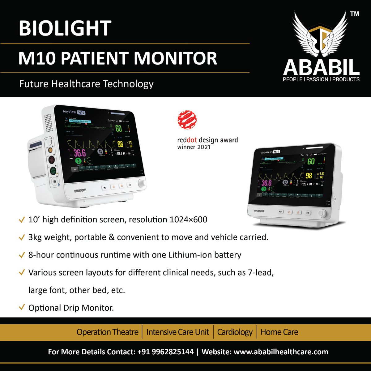 🌟 Introducing the M10 BioLight Patient Monitor – A Leap in Patient Care! 🌟
#BiolightM10 #PatientMonitoring #BiolightS12 #Biolight #Ababilhealthcare #Patientmonitor #Hospital #Doctors #Healthcare #medicalequipment #Cardiology #PatientSafety #HospitalEquipment #CriticalCare #ICU