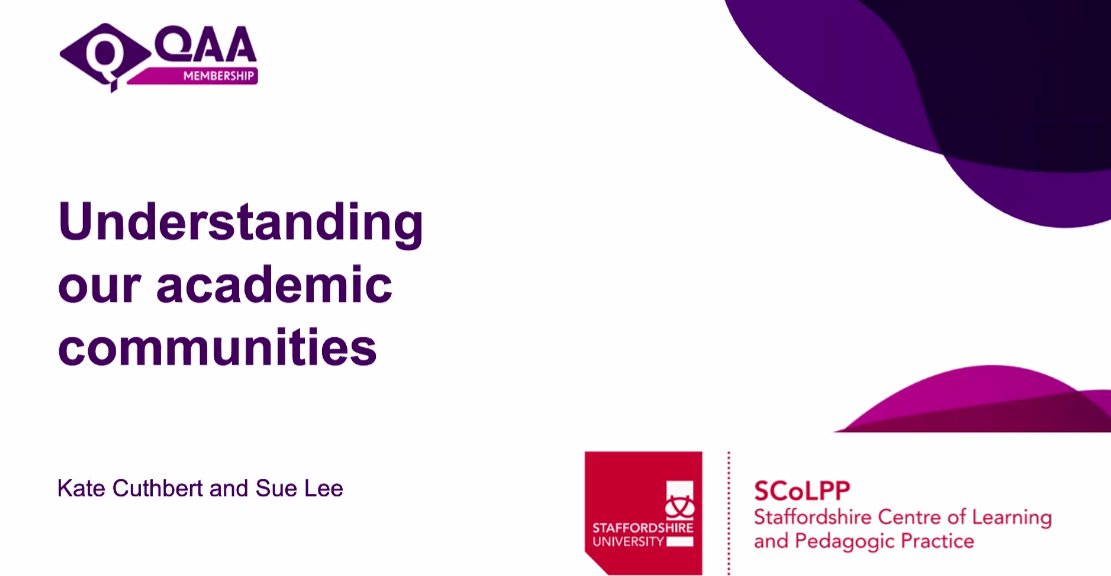 Sue Lee and Dr Kate Cuthbert from @StaffsUni lead a workshop on understanding and enhancing the core characteristics of successful academic communities #QIconference24
