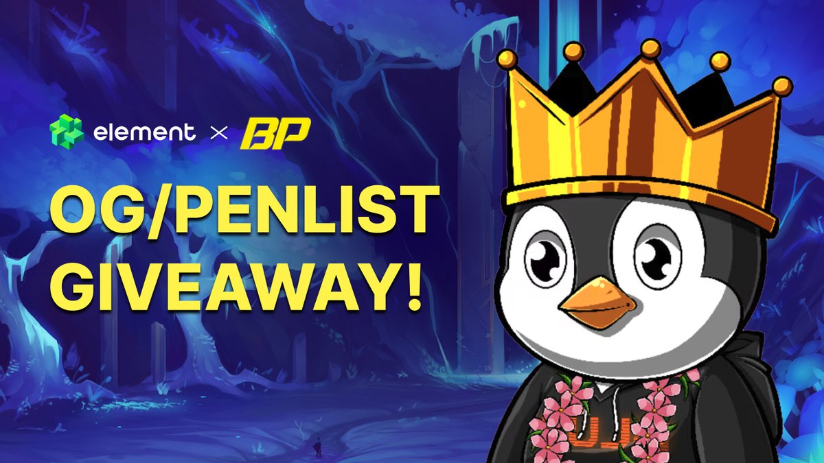 Element_Market's tweet photo. ⚡️Check out the latest perks brought to you by our ELEDAO Member @Blastpenguins! 🚀 

🐧45 OG/Penglist up for grabs. Join Element Discord now to get in on the action! 
😉EPG/EPS holders stand a greater chance to win!

💥Let's dive into Blast together!

#Giveaway #NFT #ElementNFT #Blast_L2