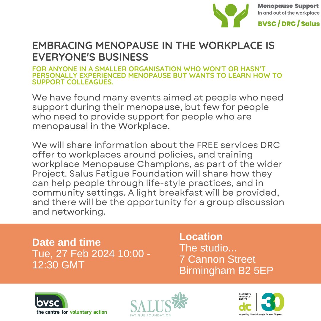 Join us on Tuesday. eventbrite.co.uk/e/embracing-me… Funded through the VCSE Health and Wellbeing Fund, part of a partnership programme between Department of Health & Social Care, NHS England and UK Health Security Agency.
